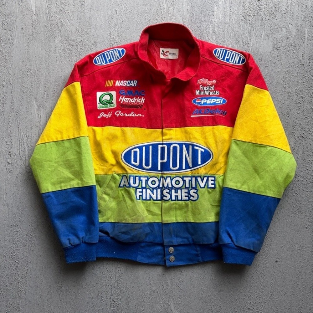 Vintage Jeff Gordon NASCAR Jacket Large 1990s Chase Authentic Dupont